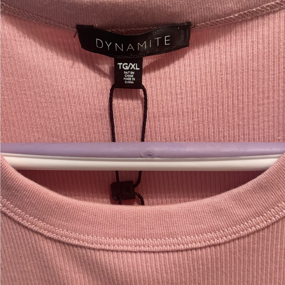 Dynamite Pink Ribbed Tank Top - Picture 5 of 5